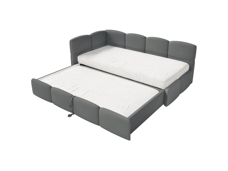 Selsey cloudy - lit rembourré - 170x185 cm - chenille gris foncé - côté gauche Cloudy - Conforama D