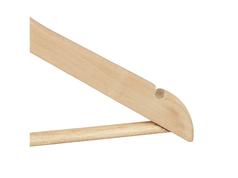  Lot de 12 cintres en bois d'érable pratique pour robes vestes pantalons 22,5 x 44,5 x 1,3 cm en bois naturel 13_0007302  - Conforama E