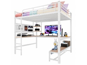 Lit mezzanine 140x200 cm STILVORA   coloris blanc
