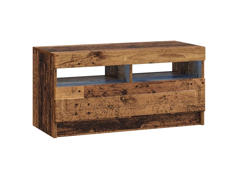 Meuble tv - banc tv - meuble de rangement led utrecht 3 pcs bois ancien bois d'ingénierie - Conforama E