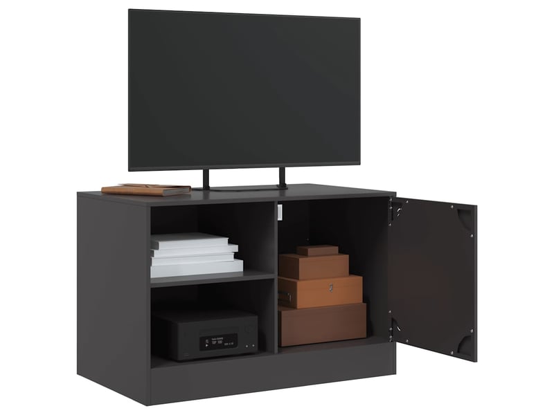  Meubles tv - banc tv - meuble de rangement 2 pcs noir 67x39x44 cm acier  - Conforama D