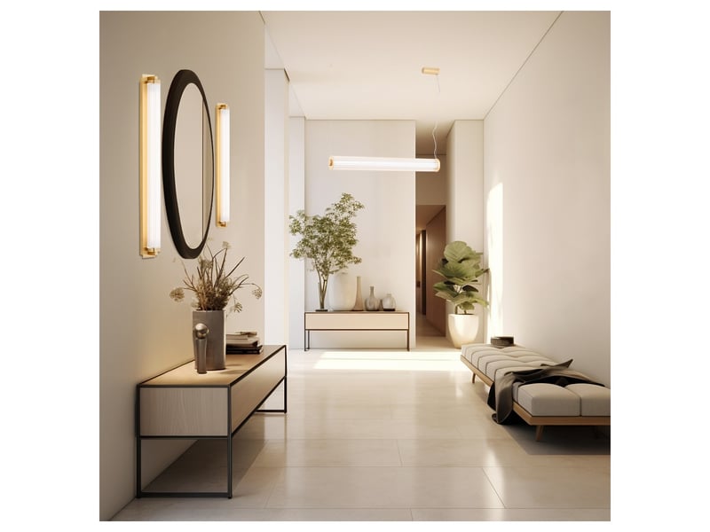  Argon hampton applique murale led intégrée hampton, laiton brossé, 3000k  - Conforama D