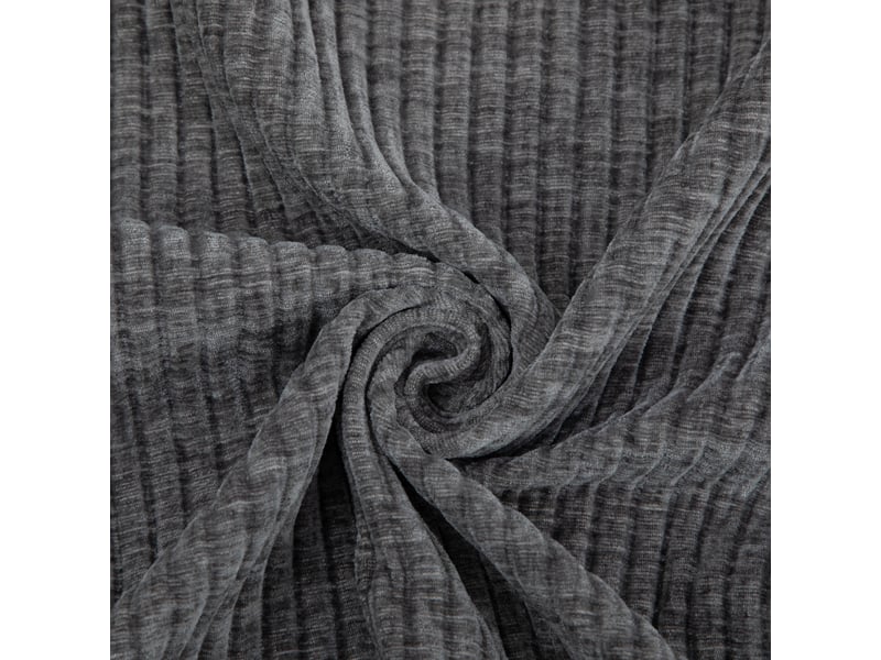  Fauteuil gris en tissu chenille avec repose-pieds amovible pour salon compact et pièces moyennes  - Conforama W