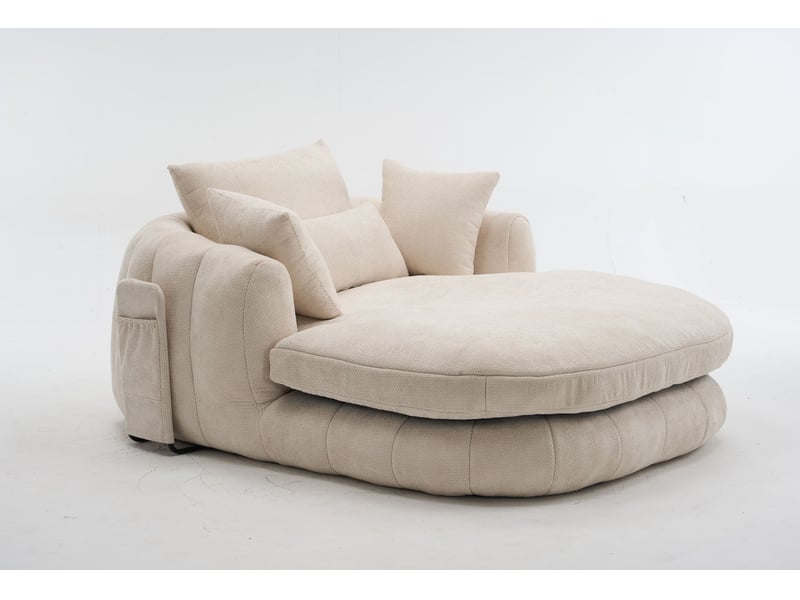  Méridienne convertible 1 place en tissu blanc, assise profonde et coussins souples pour vos instants lecture  - Conforama A