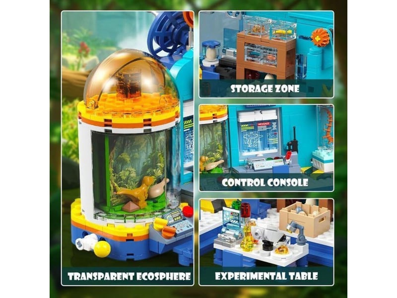  Jeu de construction 2 en 1 dinocenter 837 pieces avec led et 2 dinos articulés 151498_AABGC68411_6_DROPFR - Conforama D