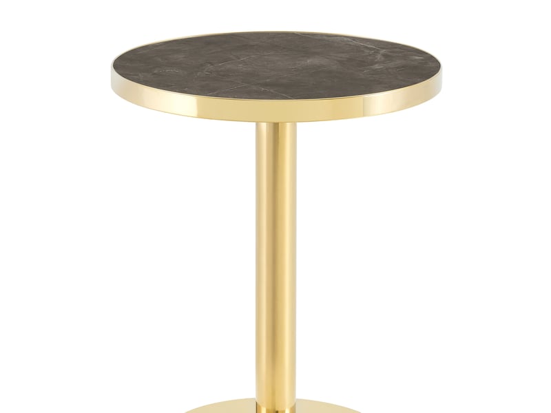 Table d'appoint ronde 59.50×59.50×73.50 cm en mdf et acier inoxydable gris et doré chicfurn - Conforama D