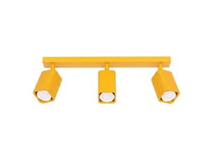 Plafonnier rayo 3l jaune aluminium moderne 16.5x45x6cm
