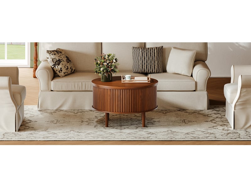  Table basse relevable 80 x 80 cm en panneau de particules  - Conforama W