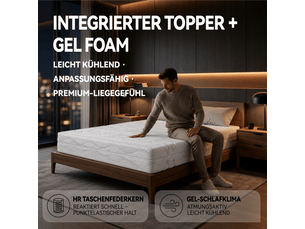 Matelas 90x200 cm <strong></strong>  <strong></strong> Ressorts ensachés + mousse soutien Medium épaisseur 20 cm