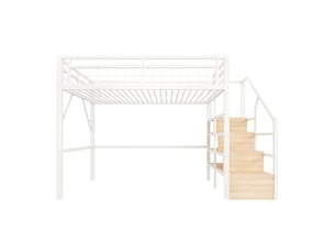 Lit mezzanine 140x200 cm <strong></strong>  <strong></strong> coloris blanc