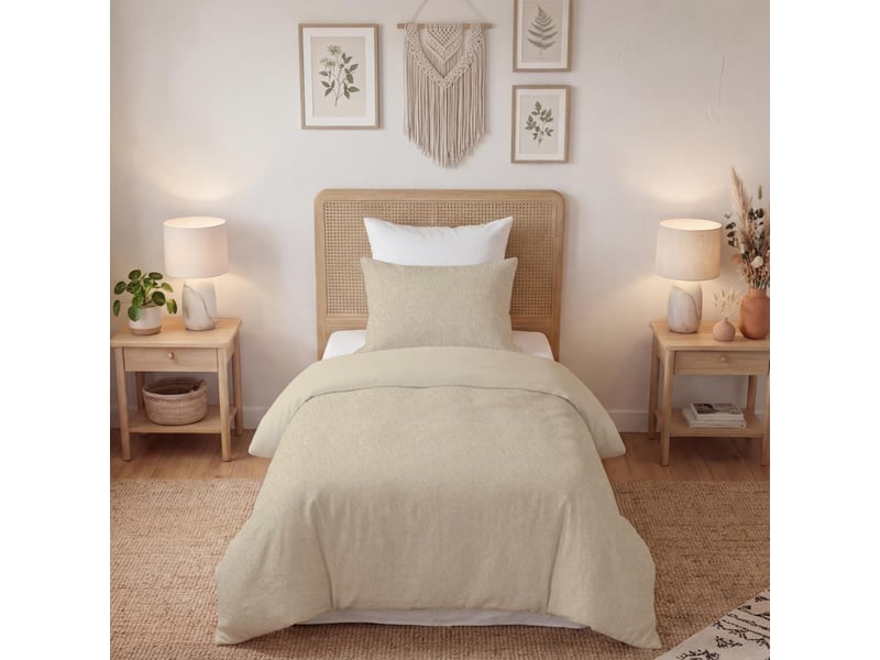  Parure housse de couette 3d microfibre 140x200 cm thalia lin, par soleil d'ocre  - Conforama A