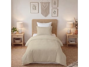 Parure housse de couette 3d microfibre 140x200 cm thalia lin, par soleil d'ocre