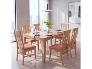 Lot de 2 chaises de salle à manger hwc-m58, chaises de cuisine, chaises à dossier, tissutextile, bois massif - structure claire, terracotta