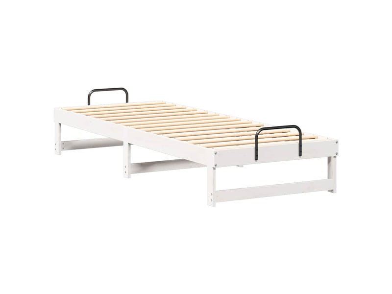  Lit simple- lit adulte -  cadre de lit blanc 80 x 200 cm pin massif  - Conforama C