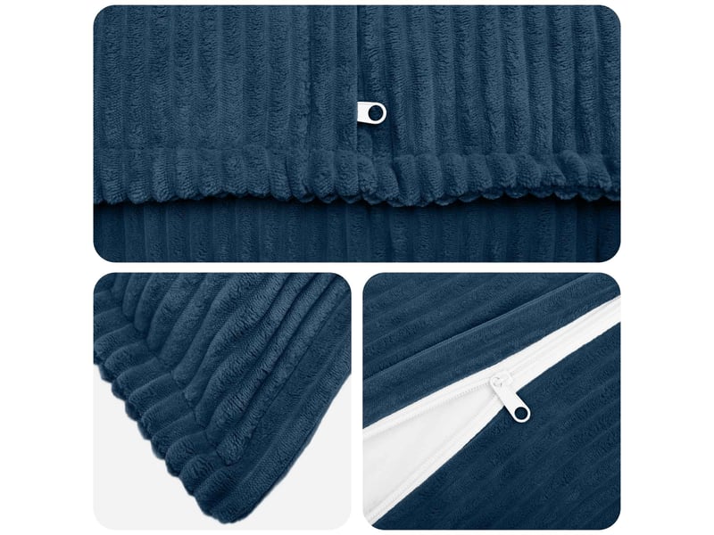  Lot de 2 housses de coussin houten bleu marine 80 x 80 cm cf49297  - Conforama D