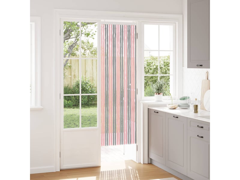  Rideau anti-insectes, moustiquaire en chenille gris argent et rose cf43430  - Conforama B