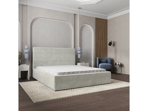 Lit coffre 200x200 cm <strong>MASSENO</strong> <strong></strong> coloris gris