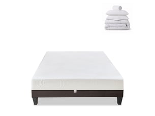 Ensemble matelas et sommier 160x200 cm Mousse + mémoire de forme <strong>OLYMPE LITERIE</strong> <strong>4BA.ME.K15.K.1620</strong> soutien Medium épaisseur 24 cm