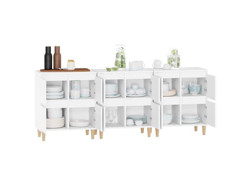  Buffets 3 pcs - bahut - meuble de rangement blanc 60x35x70 cm bois d'ingénierie  - Conforama E