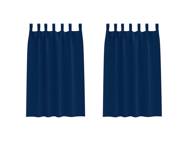  Lot de 2 rideaux occultants, rideaux black-out avec anneaux bleu foncé 175 x 140 cm cf44600  - Conforama A