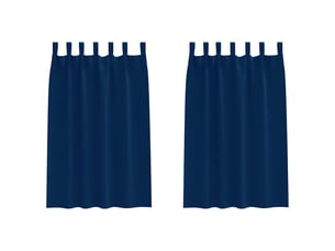 Lot de 2 rideaux occultants, rideaux black-out avec anneaux bleu foncé 175 x 140 cm cf44600