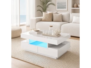 Table basse rectangulaire coloris blanc LPOSPI - 50 cmx80 cm