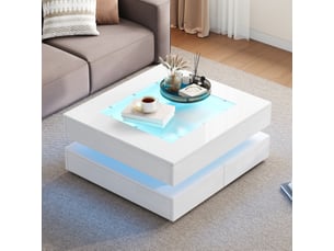 Table basse carré(e) coloris blanc <strong>MAISENTIEL</strong> <strong></strong> - 70 cmx70 cm