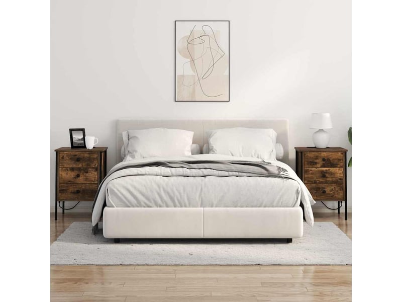 Table de chevet - cabinet de chevet - table de nuit 2 pièces chêne fumé 42 x 41 x 61 cm - Conforama C