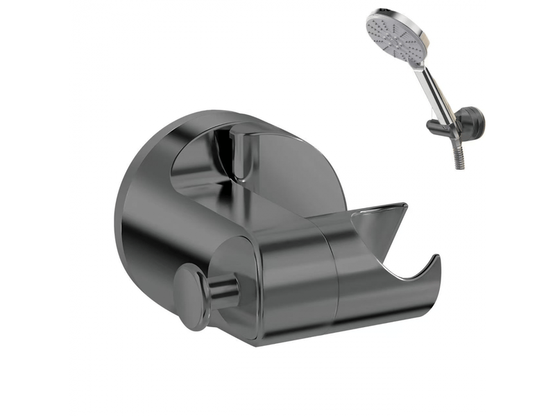 Support de pommeau de douche réglable, clip de fixation pour pommeau de douche, sans perçage, gris. - Conforama A