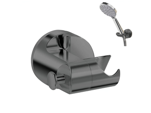 Support de pommeau de douche réglable, clip de fixation pour pommeau de douche, sans perçage, gris.
