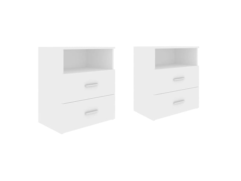  Lot de 2 tables de chevet - cabinet de chevet - table de nuit blanc 50x32x60 cm  - Conforama A