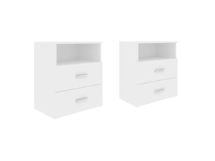 Lot de 2 tables de chevet - cabinet de chevet - table de nuit blanc 50x32x60 cm