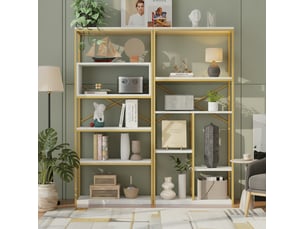Bibliotheque coloris bicolore <strong>VIVRYN</strong> <strong></strong> - 160 cm x 180 cm