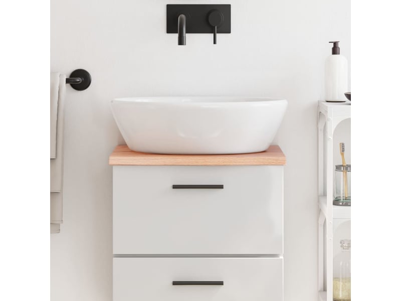  Comptoir de salle de bain, plan de travail marron clair 40x30x2 cm bois traité cf65822  - Conforama B