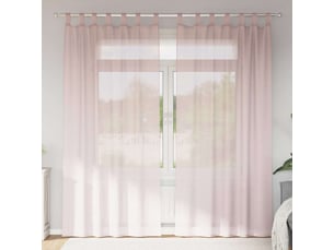 Lot de 2 rideaux en voile, voilages avec boucles rose clair 140x245 cm cf44318