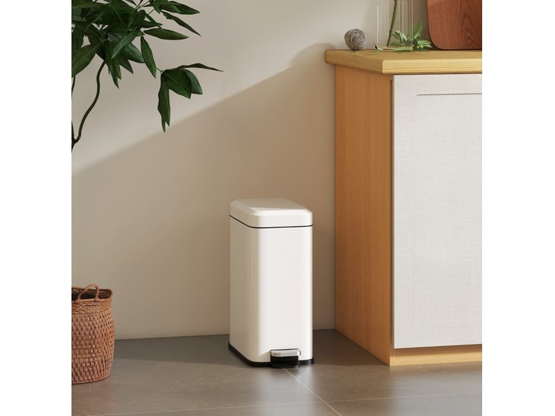  Poubelle salle de bain 5 l 29,2 x 14 x 32 cm à pédale blanche  - Conforama B