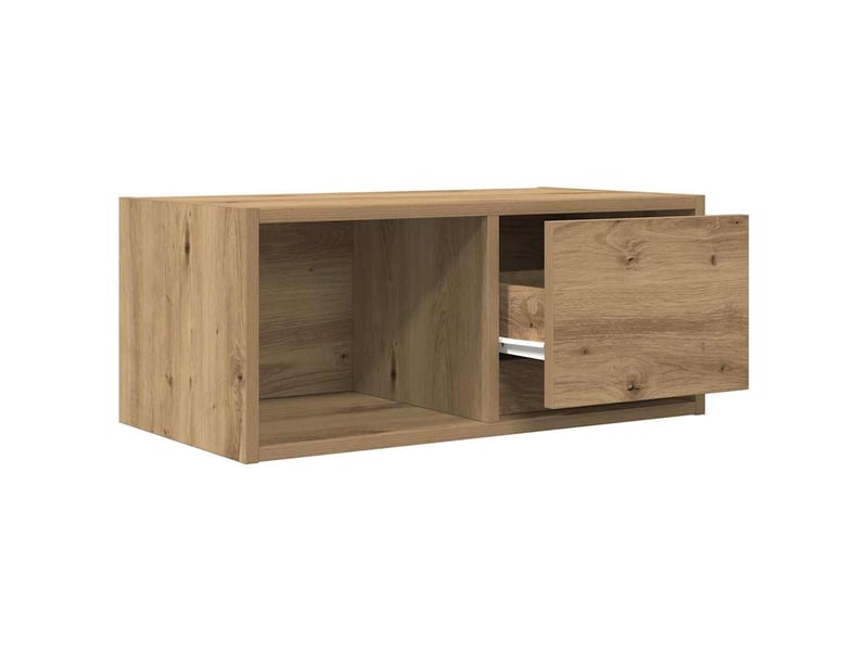  Lot de 2 meuble tv bas salon chêne artisanal 60x31x25,5cm bois d'ingénierie  - Conforama E