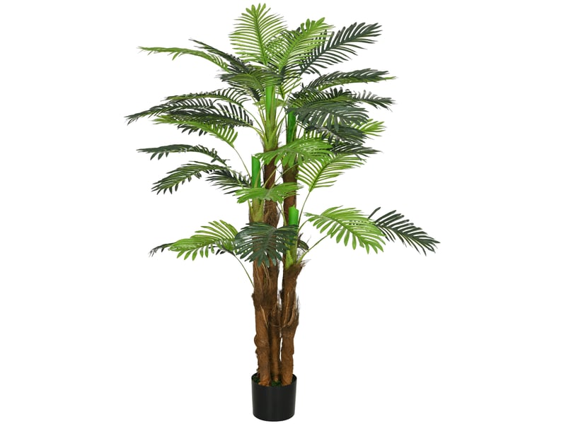  Plante artificielle décorative de 160 cm, palmier artificiel avec pot et feuilles pour intérieur, vert  - Conforama B