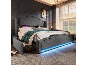 Lit avec rangement 160x200 cm <strong>HAUSS SPOLE</strong>  <strong></strong> coloris gris