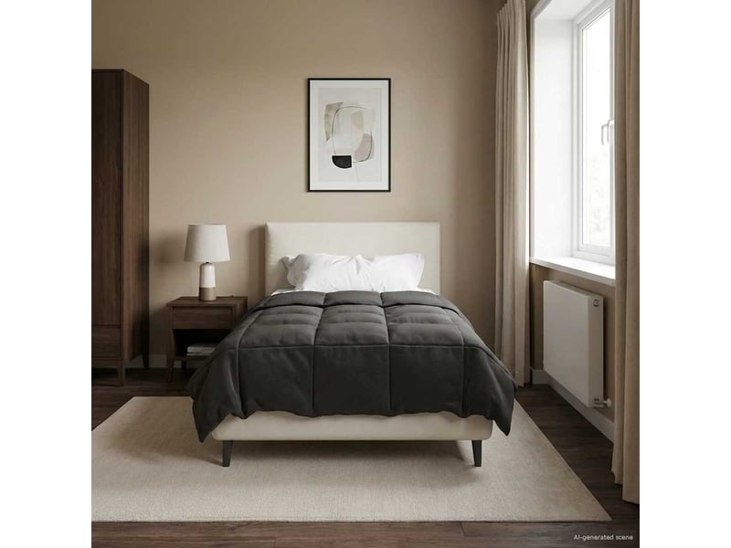  Duvet - couette complet toute l'année 135 x 200 cm 4 saisons anthracite  - Conforama D