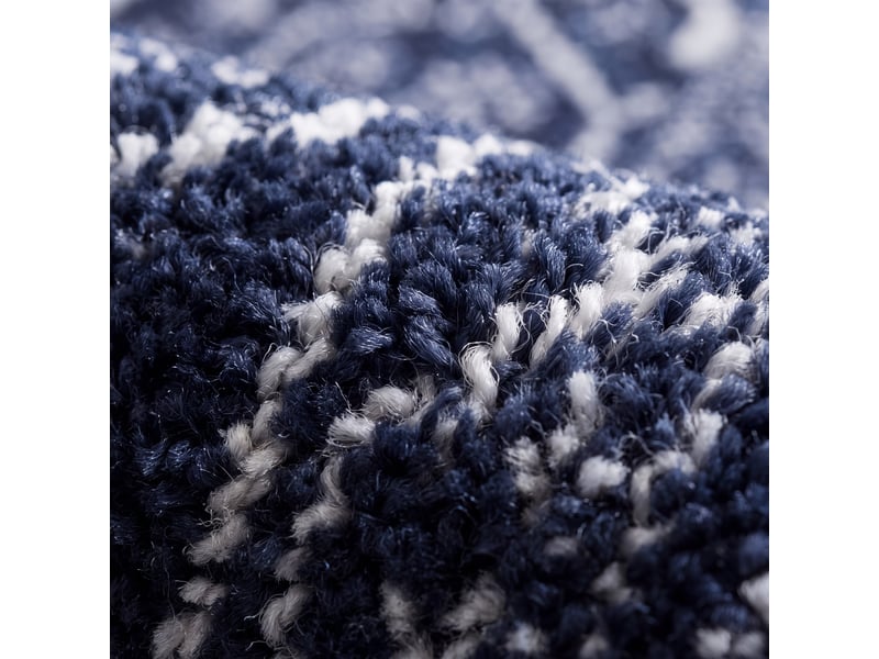  Tapis médaillon en polypropylène bleublanc, 76 x 183 cm  - Conforama D