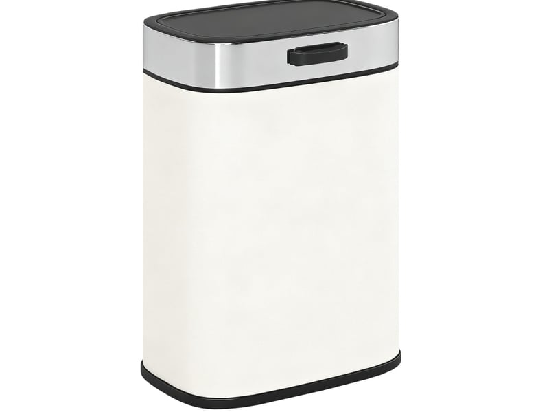  Poubelle 5 l en acier inoxydable beige, à poser ou suspendre, avec couvercle et seau amovible pour petits espaces  - Conforama A