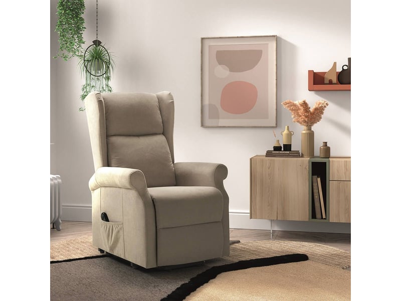  Fauteuil releveur relax électrique tissu waterproof beige - alcanti ALCANTI - Conforama B