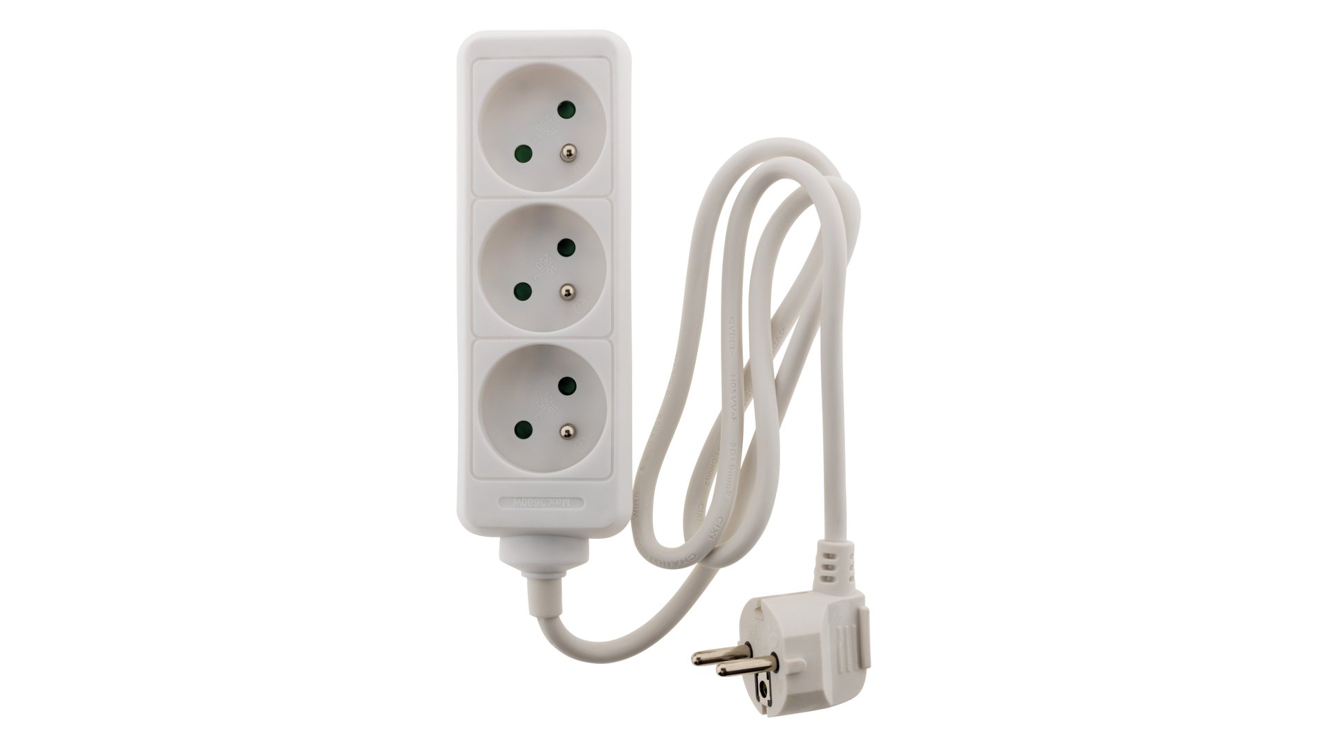 CONFORAMA Multiprise bloc 3x16A blanche - câble de 100 cm ZENITECH