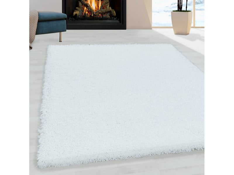 Doux - tapis à poils longs doux - blanc 300 x 400 cm SYDNEY3004003000WHITE - Conforama B