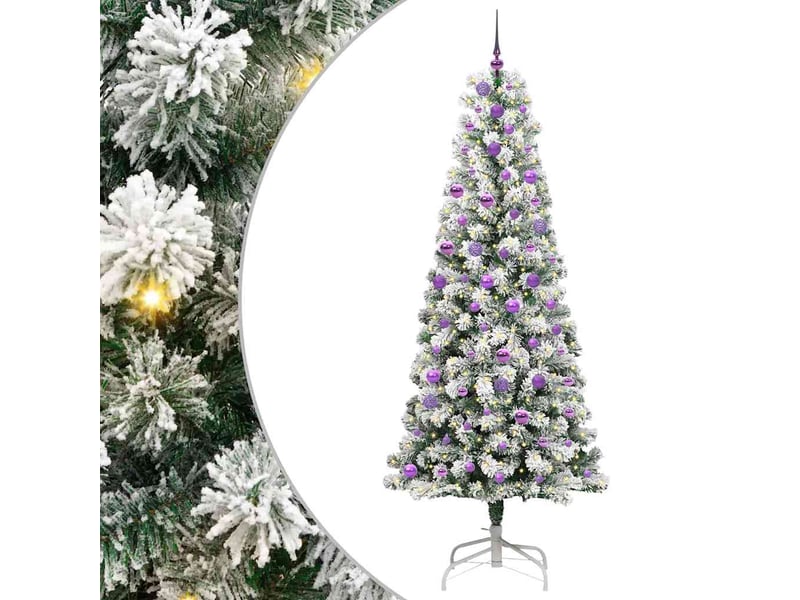  Sapin de noël, arbre de noël artificiel à branches articulées vert et blanc cf61108  - Conforama A