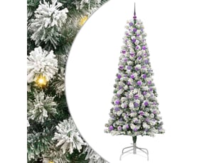 Sapin de noël, arbre de noël artificiel à branches articulées vert et blanc cf61108