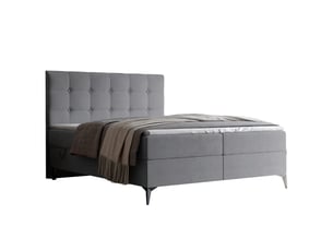 Lit coffre 140x200 cm IDOHOME BAILEY coloris gris