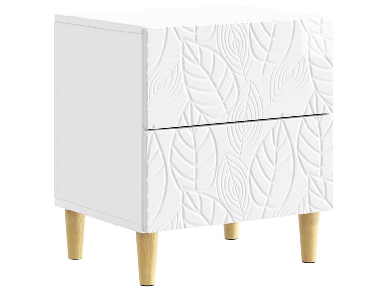  Table de chevet - cabinet de chevet - table de nuit 2 pc blanc brillant 43 x 34,5 x 48 cm  - Conforama C