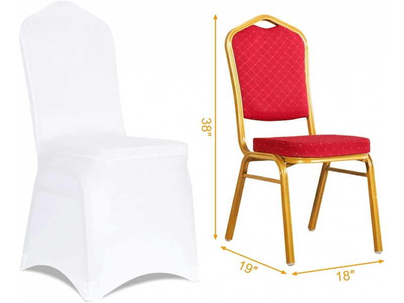  Housses de chaises blanches, en élasthanne, lavables, convenant aux mariages, fêtes et banquets XLH-ZLS-009292ZLS - Conforama C